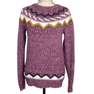 Old Navy | Fair Isle Sweater Marled Purple Cotton Blend |  Size M